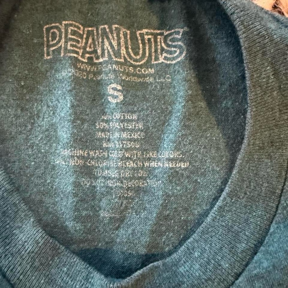Peanuts Snoopy blue/ teal T-shirt with funny sayings Bundle of 2 - Picture 6 of 8